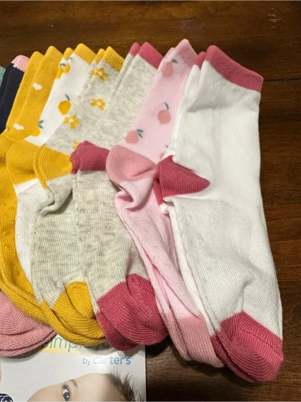 Carter's 12-Pack Kids Crew Socks in Pink, Yellow, Green, Teal, Navy, Gray